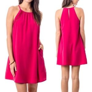 NWT Southern Tide 100% Silk Dress Cranberry
